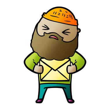 Sakallı çizgi film adamı.