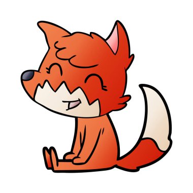 mutlu karikatür fox vektör çizim