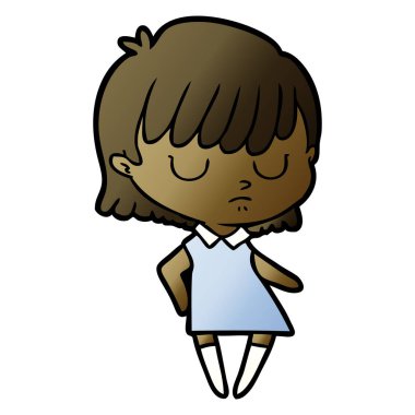 Çizgi filmdeki kadının vektör çizimi