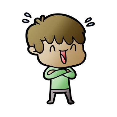 vektör çizim karikatür gülen çocuk