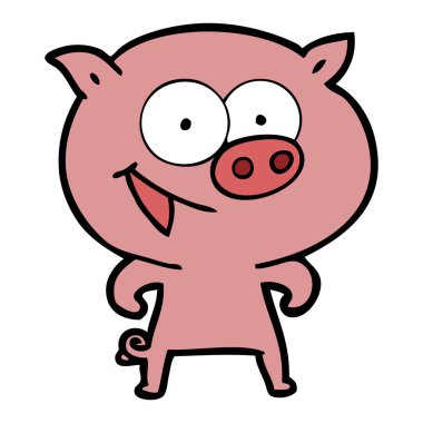 Çizgi film domuzunun vektör çizimi