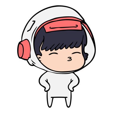 vektör çizim karikatür meraklı astronot