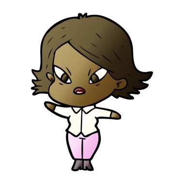 vektör çizim karikatür kadın vurguladı