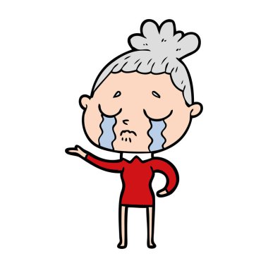 vektör çizim karikatür ağlayan kadın