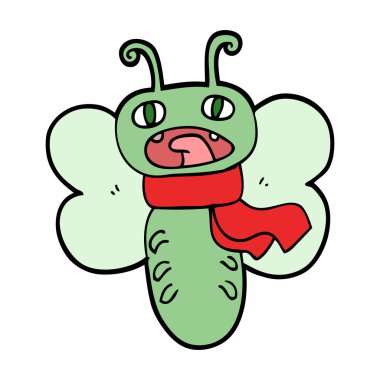 Komik karikatür kelebek vektör çizim