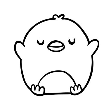 bir penguen sevimli çizgi çizme