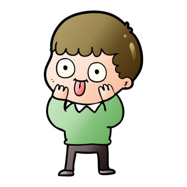 vektör çizim karikatür adam bakıyor