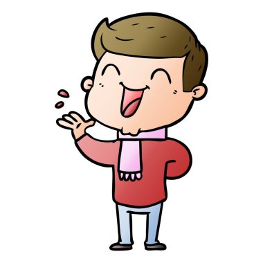 vektör çizim karikatür man gülüyor