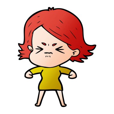vektör çizim karikatür kızgın kız