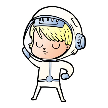 vektör çizim karikatür astronot kadın