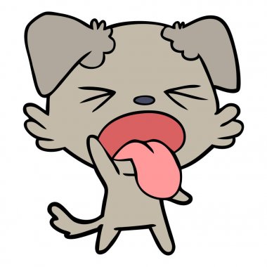 vektör çizim karikatür köpek bıkkın