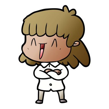 Çizgi filmdeki kadının vektör çizimi