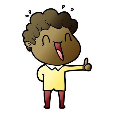 vektör çizim karikatür mutlu adam