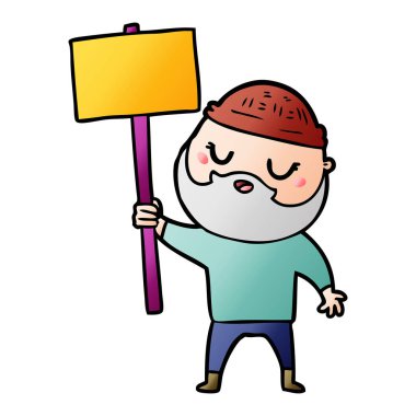 Sakallı çizgi film adamı.