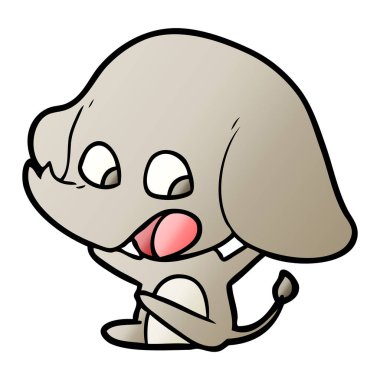 vektör çizim sevimli çizgi fil