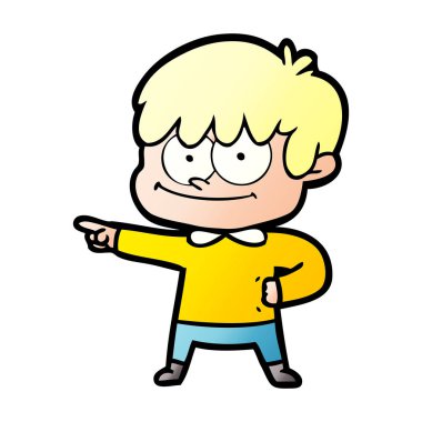 mutlu çizgi film adam vektör çizim