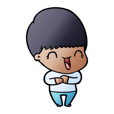 mutlu çizgi film çocuk vektör çizim