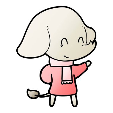 vektör çizim sevimli çizgi fil