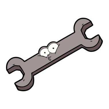 vektör çizim karikatür somun anahtarı