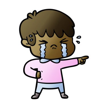 Çizgi film çocuğunun vektör çizimi