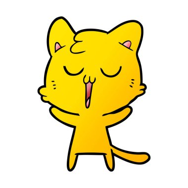 vektör çizim karikatür kedi şarkı