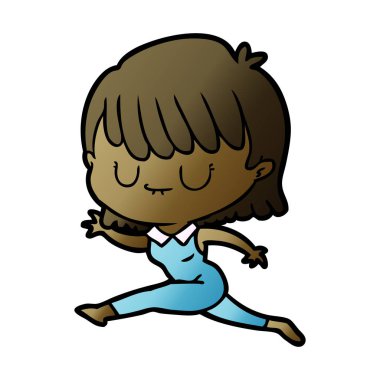 Çizgi filmdeki kadının vektör çizimi