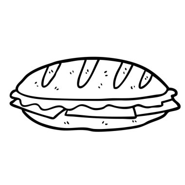 Peynirli sandviç çizgi çizme