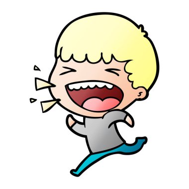 adam gülüyor karikatür vektör çizim