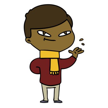 Çizgi film çocuğunun vektör çizimi