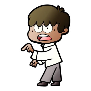 endişeli çizgi film çocuk vektör çizim