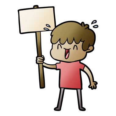 vektör çizim karikatür gülen çocuk