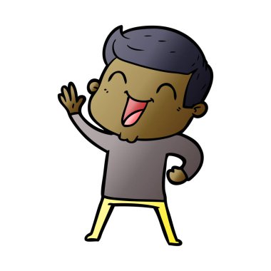 vektör çizim karikatür man gülüyor