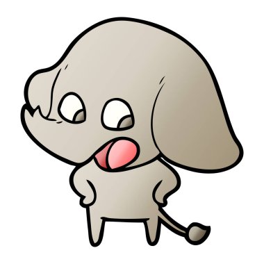 vektör çizim sevimli çizgi fil