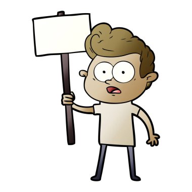 vektör çizim karikatür bakan adam