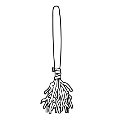 çizim için bir Cadılar Bayramı cadılar süpürge