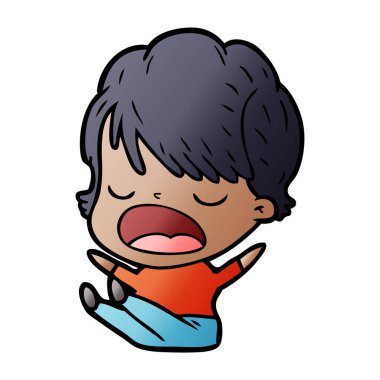 vektör çizim karikatür kadın söz