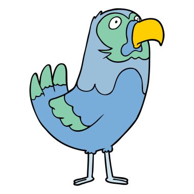 vektör çizim karikatür papağan