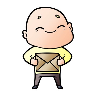 vektör çizim karikatür kel adam