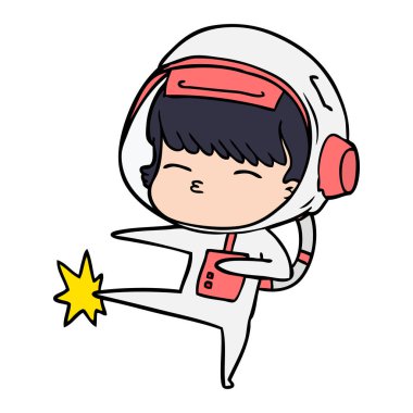 vektör çizim karikatür meraklı astronot