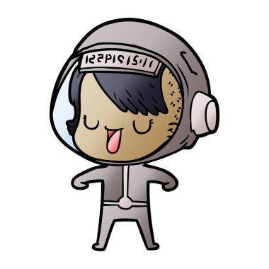 vektör çizim karikatür astronot kadın