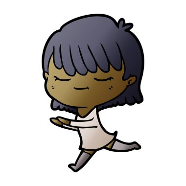 Çizgi filmdeki kadının vektör çizimi