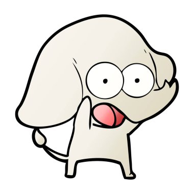 vektör çizim sevimli çizgi fil