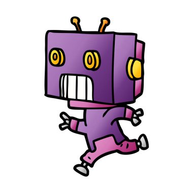 Çizgi film robotunun vektör çizimi