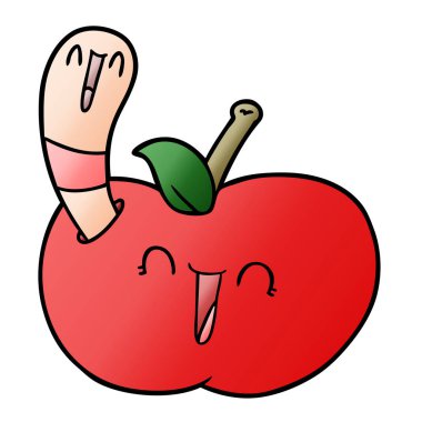 çizgi film solucan mutlu Apple