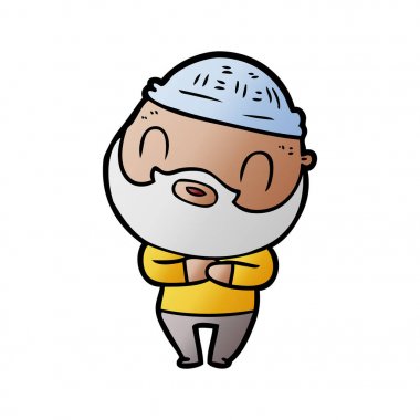 vektör çizim karikatür sakallı adam