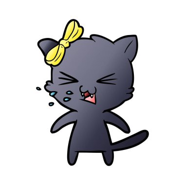 Çizgi film kedisinin vektör çizimi