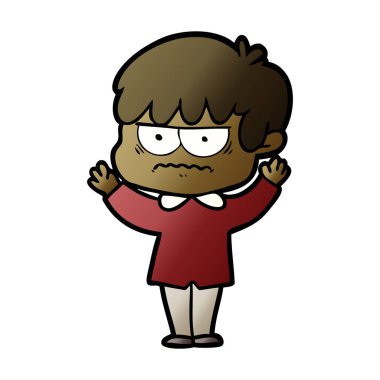 rahatsız çizgi film çocuk vektör çizim