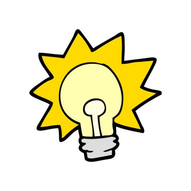 çizgi film parlayan ampulü