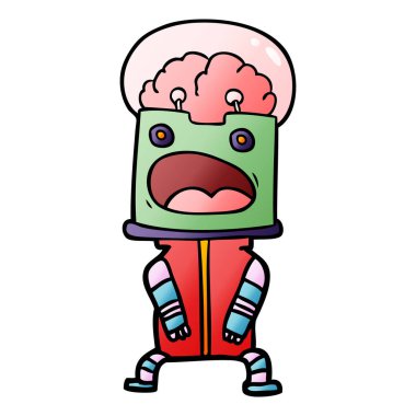 Çizgi film robotunun vektör çizimi