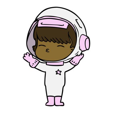vektör çizim karikatür meraklı astronot